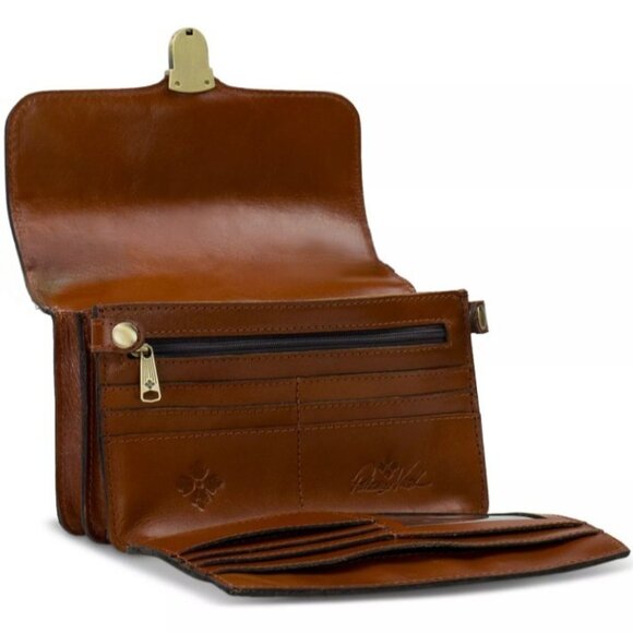 NWT PATRICIA NASH BIANCO Crossbody Organizer Bag TAN BROWN Leather Handbag Cute - Picture 11 of 12